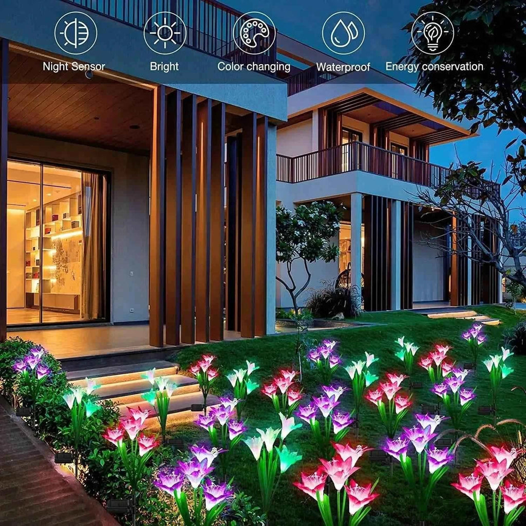 Outdoor Solar Lily Garden Lights Set