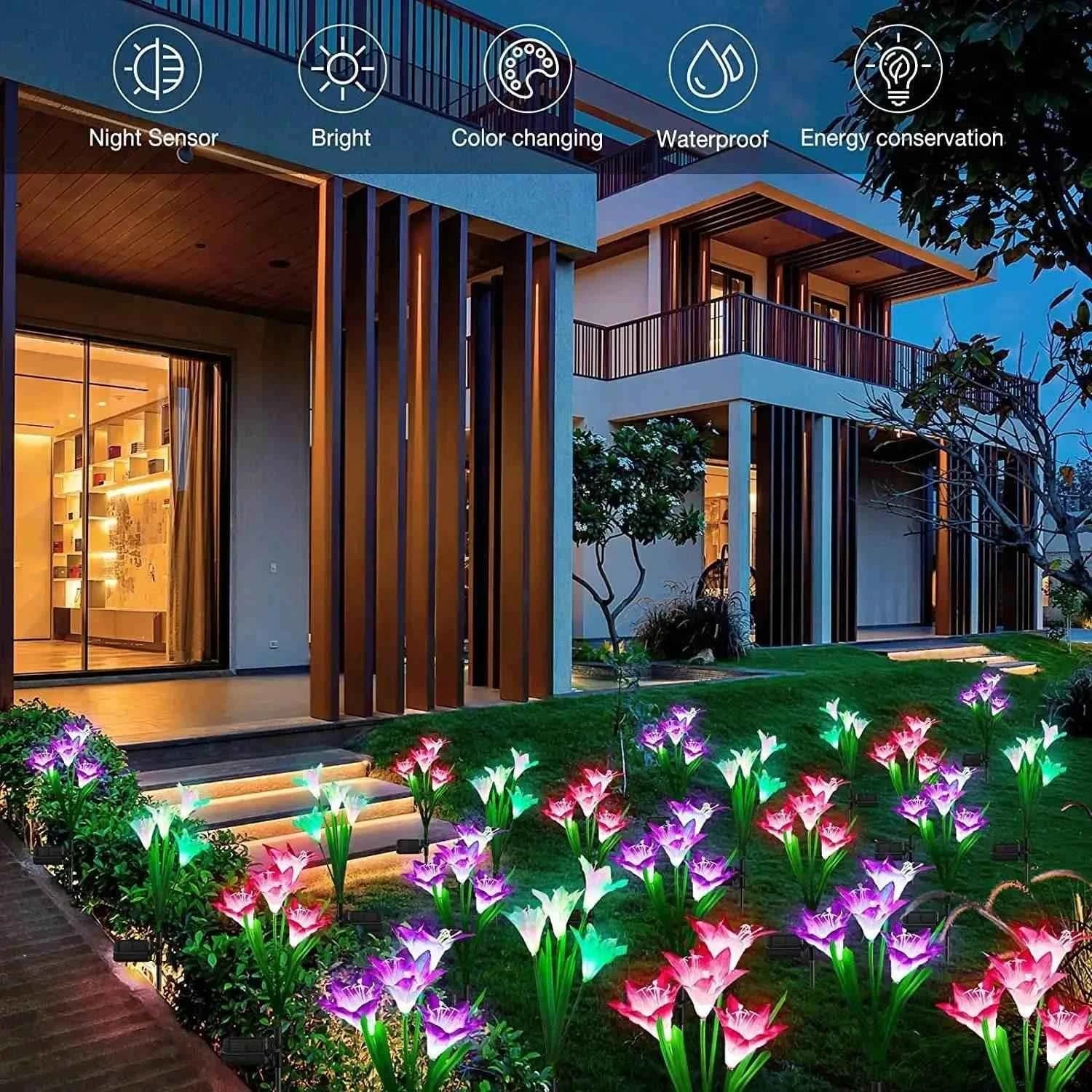 Outdoor Solar Lily Garden Lights Set