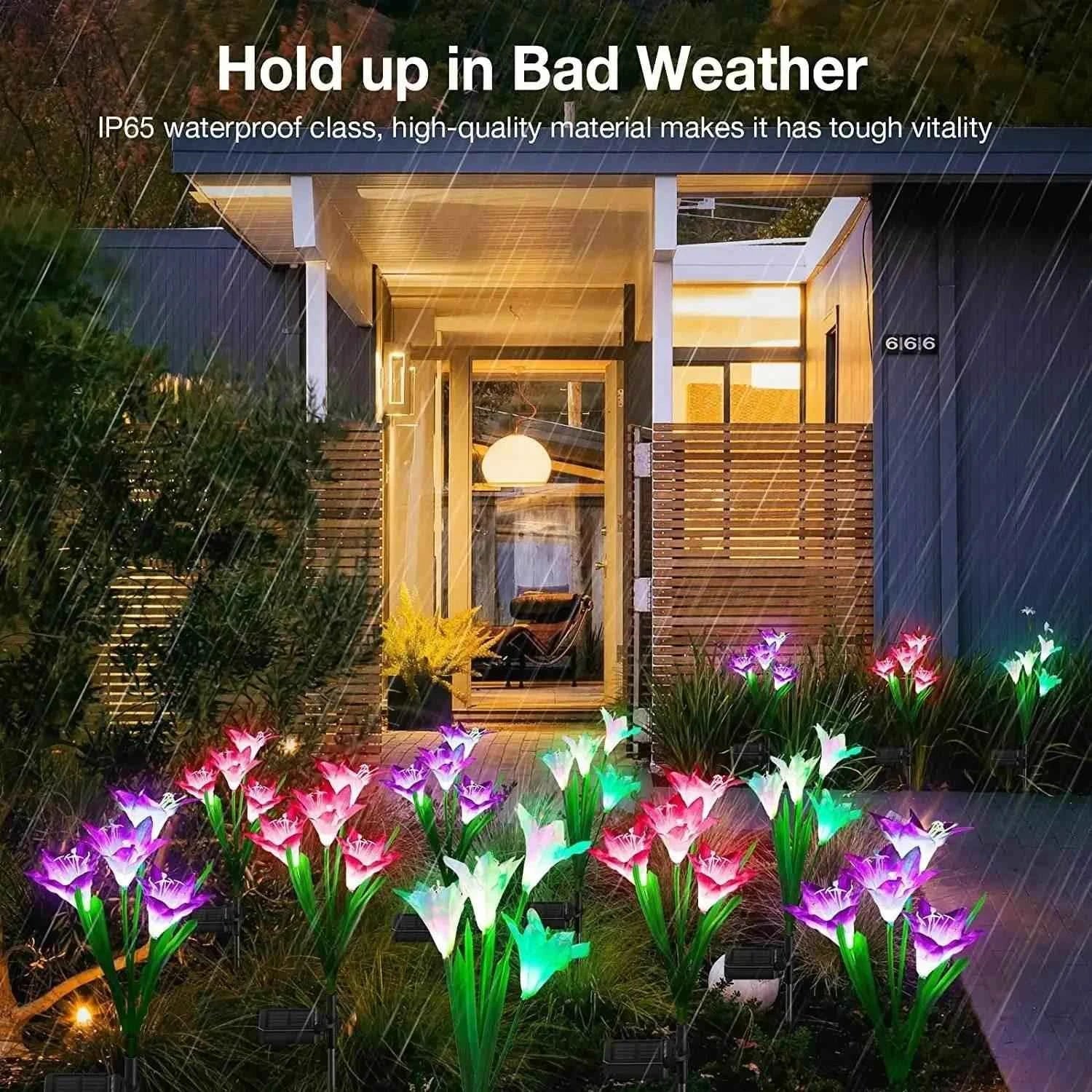 Outdoor Solar Lily Garden Lights Set