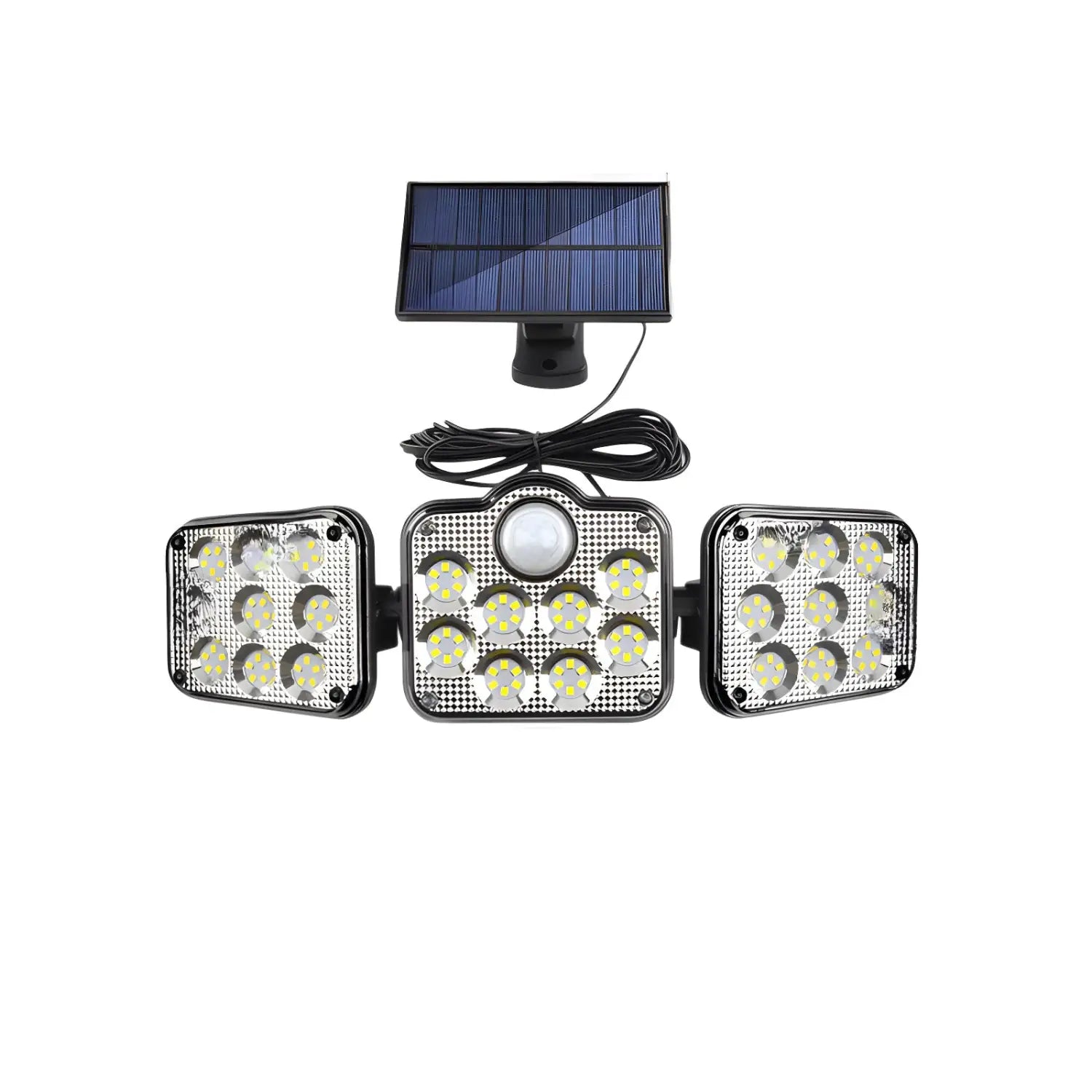 Solar Lamp Outdoor Flood Light with Motion Sensor, 3 Heads, IP65 Waterproof