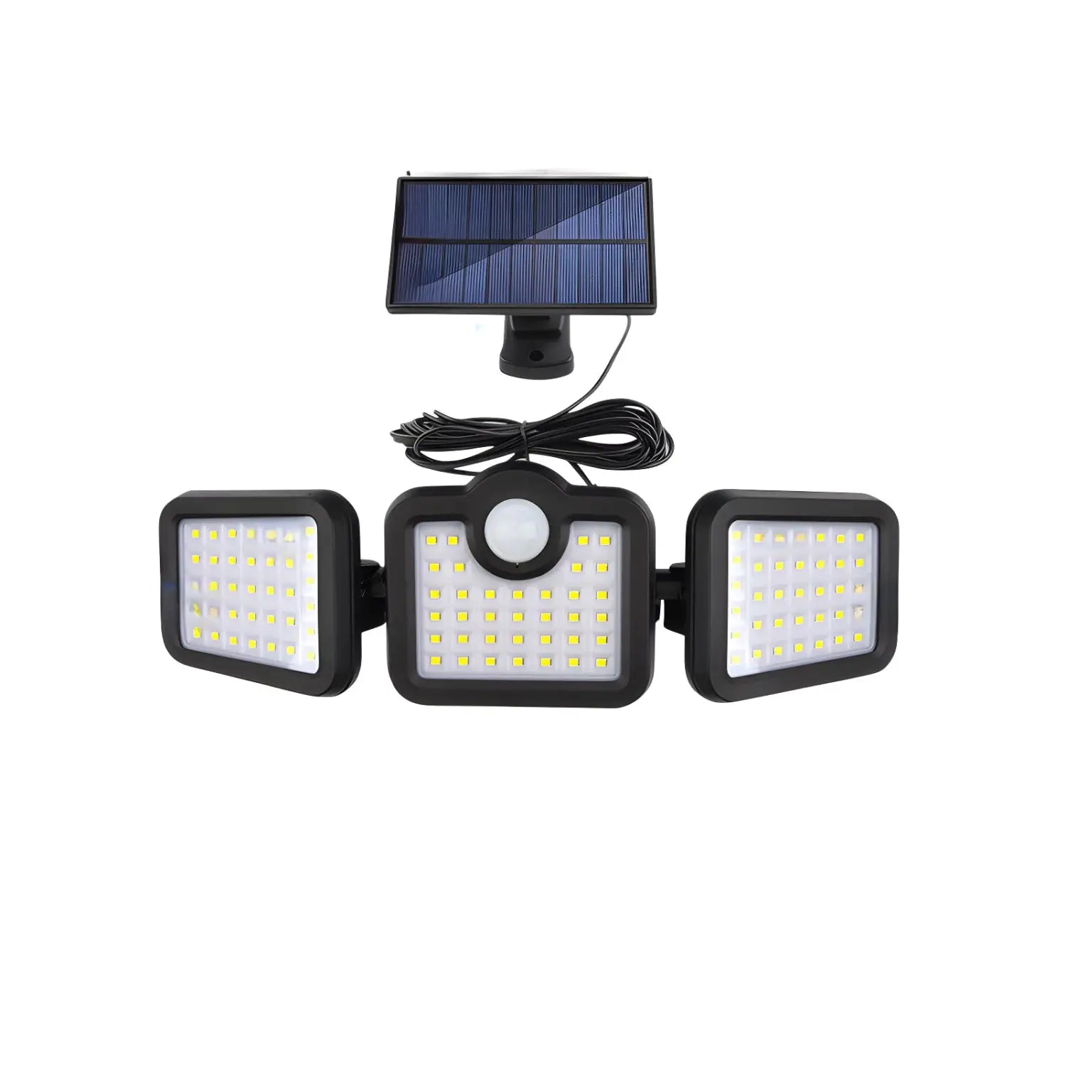 Solar Lamp Outdoor Flood Light with Motion Sensor, 3 Heads, IP65 Waterproof