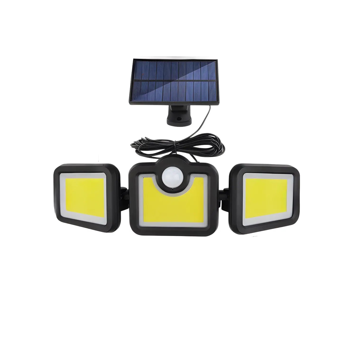Solar Lamp Outdoor Flood Light with Motion Sensor, 3 Heads, IP65 Waterproof